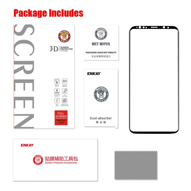 Hat Prince - Samsung Galaxy S9 Schutzglas - Displayschutz aus gehärtetem Glas - 3D Curved Full Coverage - transparent