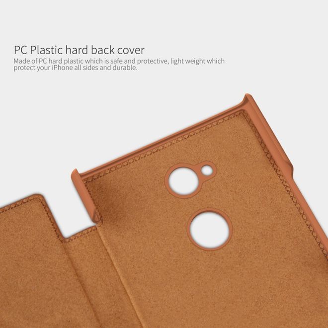 Nillkin - Sony Xperia XA2 Ultra Hülle - Leder Book Case - Qin Series - braun