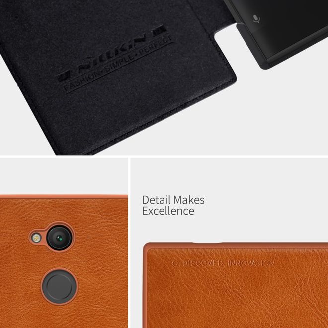 Nillkin - Sony Xperia XA2 Ultra Hülle - Leder Book Case - Qin Series - rot
