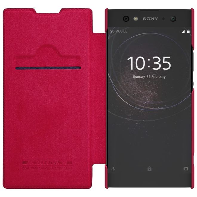 Nillkin - Sony Xperia XA2 Ultra Hülle - Leder Book Case - Qin Series - rot