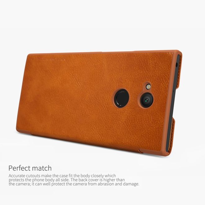 Nillkin - Sony Xperia XA2 Ultra Hülle - Leder Book Case - Qin Series - schwarz