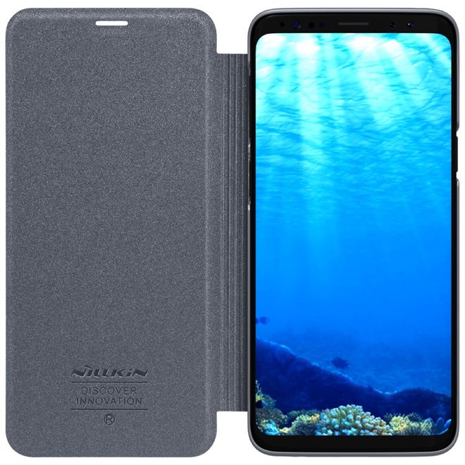 Nillkin - Samsung Galaxy S9 Plus Case - Leder Hülle - Sparkle Series - grau