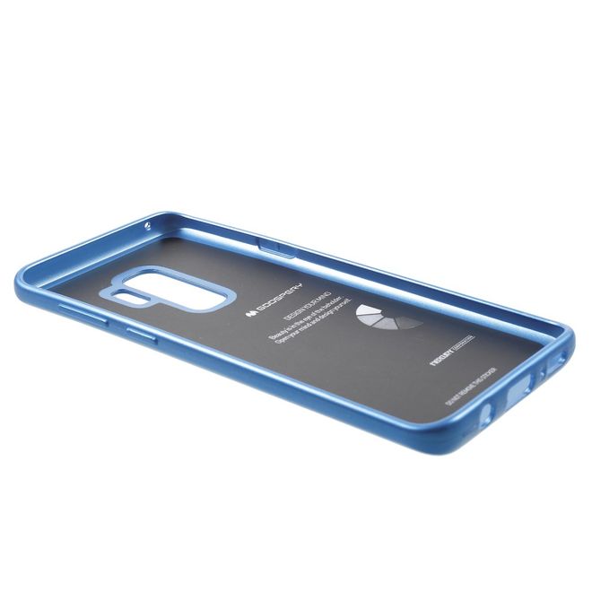 Goospery - Handy Hülle für Samsung Galaxy S9 Plus - TPU Soft Case - i Jelly Metal Series - blau