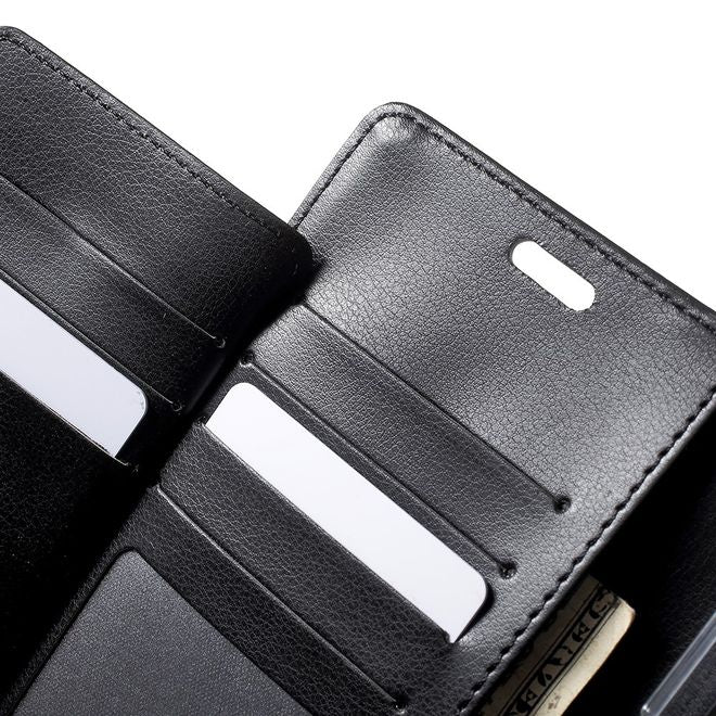 Goospery - Cover für Samsung Galaxy S9 Plus - Handyhülle aus Leder - Rich Diary Series - schwarz