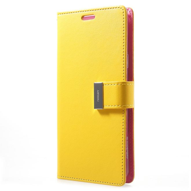 Goospery - Cover für Samsung Galaxy S9 Plus - Handyhülle aus Leder - Rich Diary Series - gelb