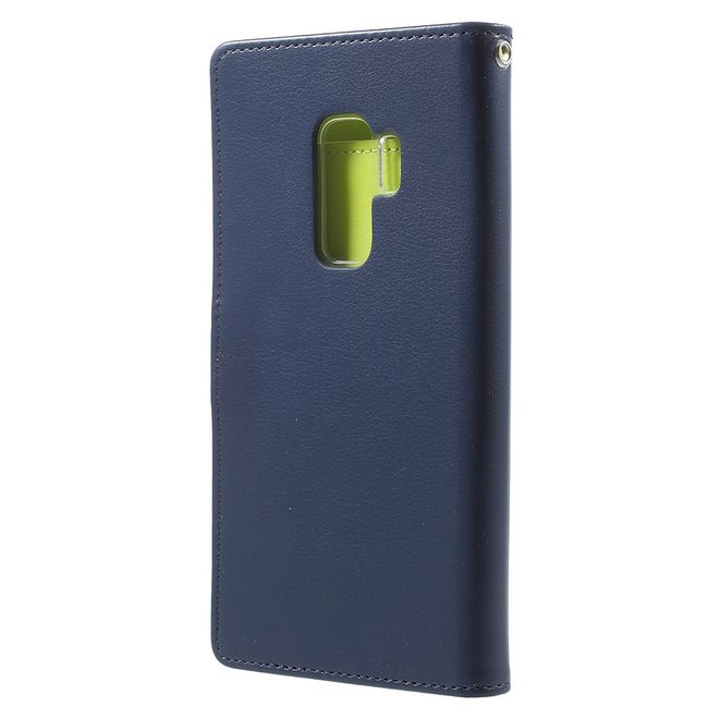 Goospery - Cover für Samsung Galaxy S9 Plus - Handyhülle aus Leder - Rich Diary Series - navy