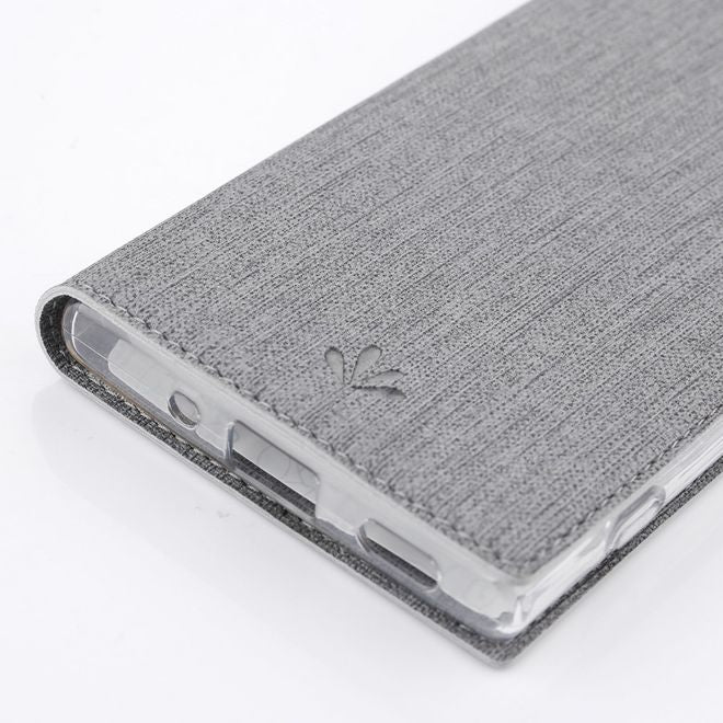 Vili Dmx - Sony Xperia XA2 Ultra Hülle - Case aus Leder - mit Standfunktion - grau