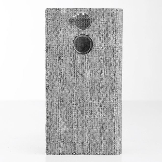 Vili Dmx - Sony Xperia XA2 Ultra Hülle - Case aus Leder - mit Standfunktion - grau