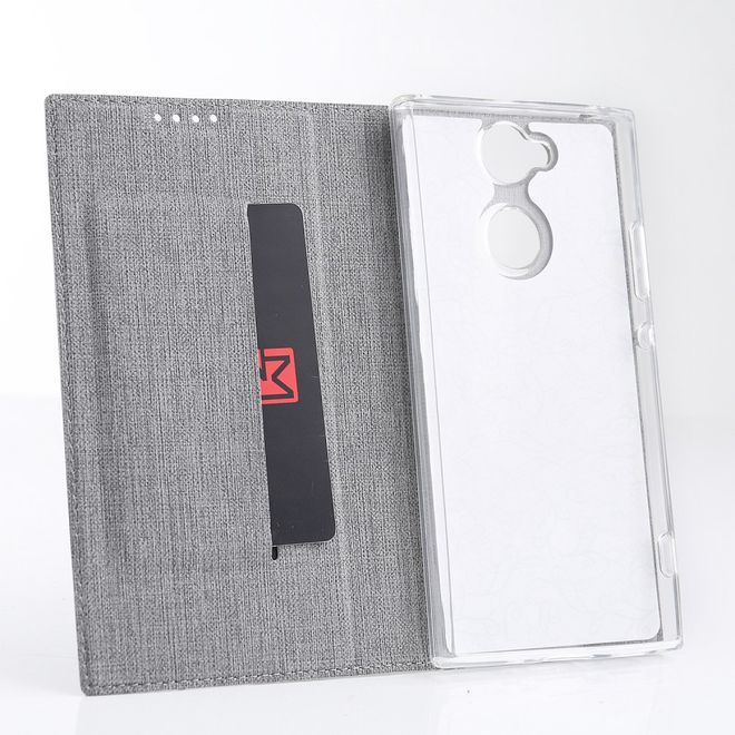 Vili Dmx - Sony Xperia XA2 Ultra Hülle - Case aus Leder - mit Standfunktion - grau