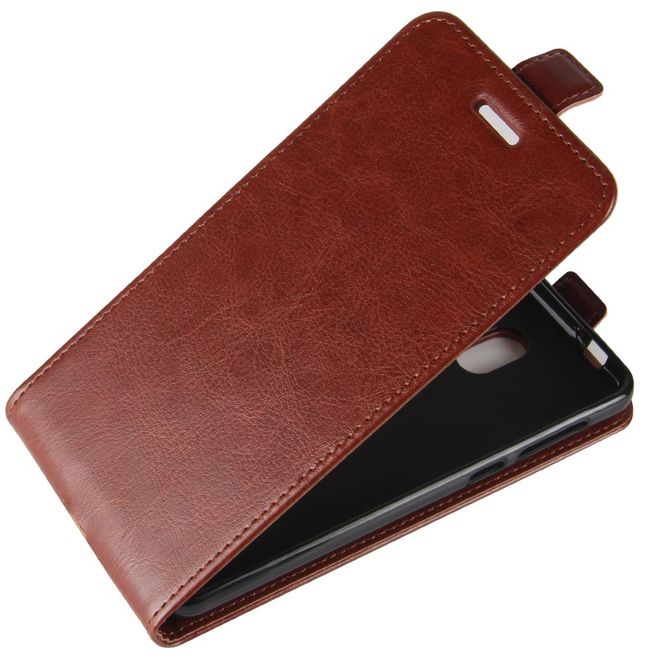 Nokia 2 Handy Hülle - Crazy Horse Flipcase - vertikal - braun
