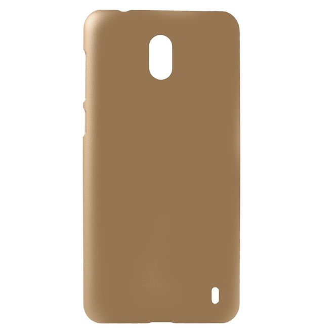 Nokia 2 Handy Hülle - Case aus gummiertem Hartplastik - gold