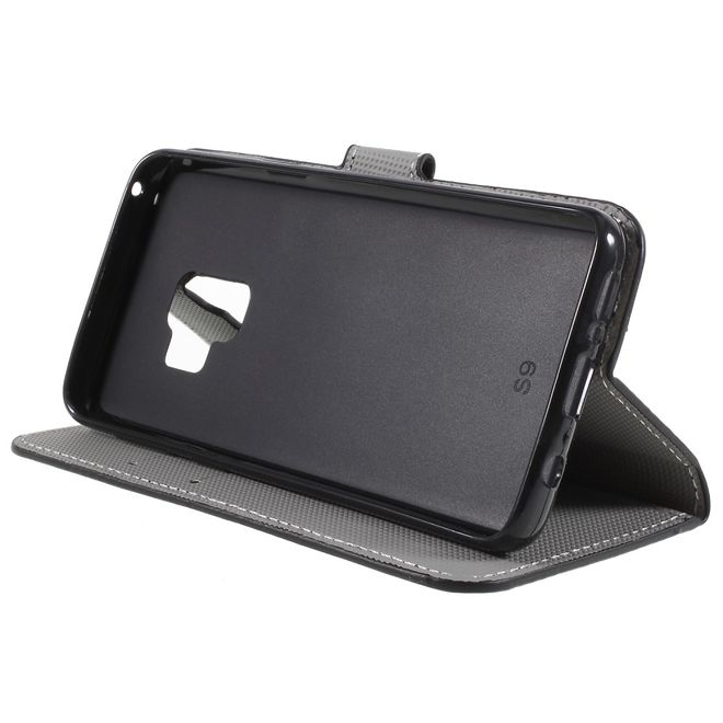 Samsung Galaxy S9 Handy Hülle - Bookcover aus Leder - abstraktes Muster