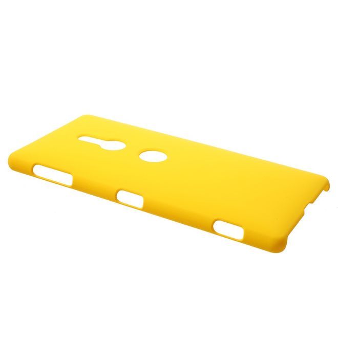 Sony Xperia XZ2 Handy Hülle - Gummiertes Case aus Hartplastik - gelb