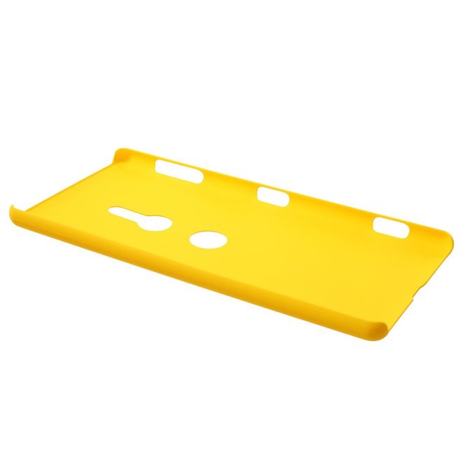 Sony Xperia XZ2 Handy Hülle - Gummiertes Case aus Hartplastik - gelb