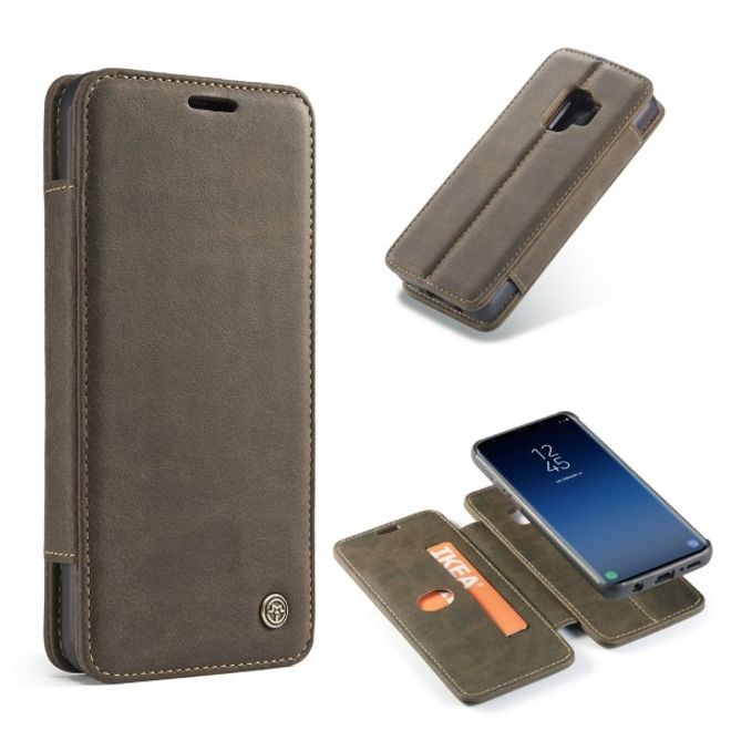 Caseme - Samsung Galaxy S9 Hülle - Case aus Leder - mit abnehmbarem Backcover - schwarz