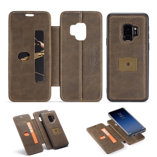 Caseme - Samsung Galaxy S9 Hülle - Case aus Leder - mit abnehmbarem Backcover - schwarz