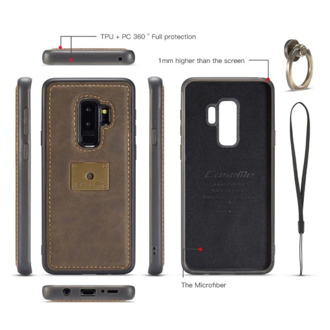 Caseme - Samsung Galaxy S9 Plus Hülle - Case aus Leder - mit abnehmbarem Backcover - schwarz