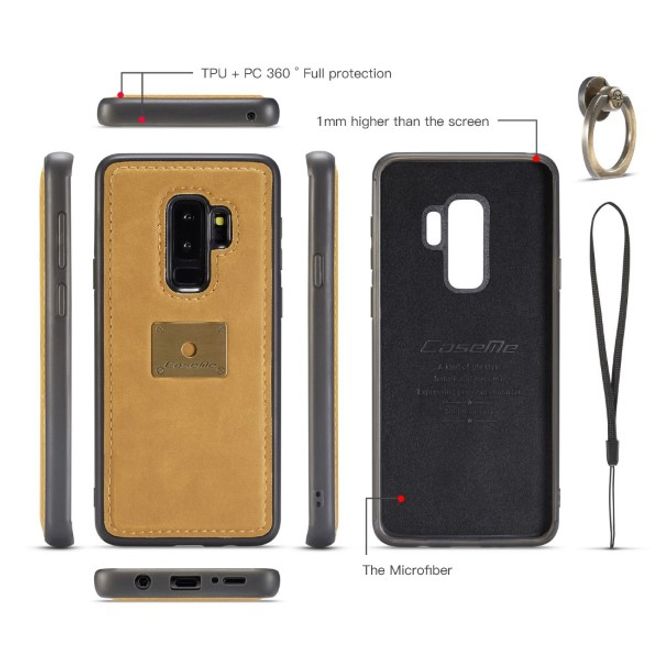 Caseme - Samsung Galaxy S9 Plus Hülle - Case aus Leder - mit abnehmbarem Backcover - braun