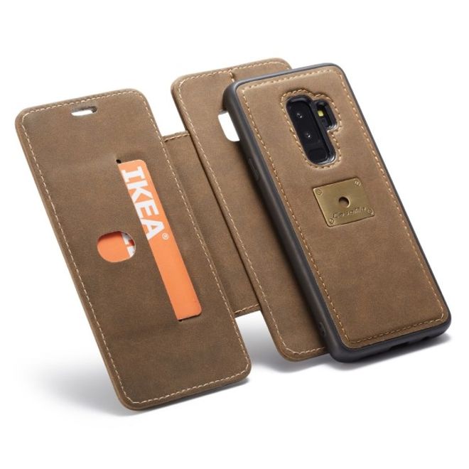 Caseme - Samsung Galaxy S9 Plus Hülle - Case aus Leder - mit abnehmbarem Backcover - kaffeefarben