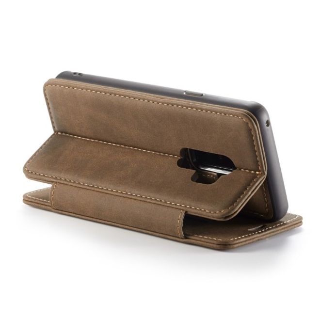 Caseme - Samsung Galaxy S9 Plus Hülle - Case aus Leder - mit abnehmbarem Backcover - kaffeefarben
