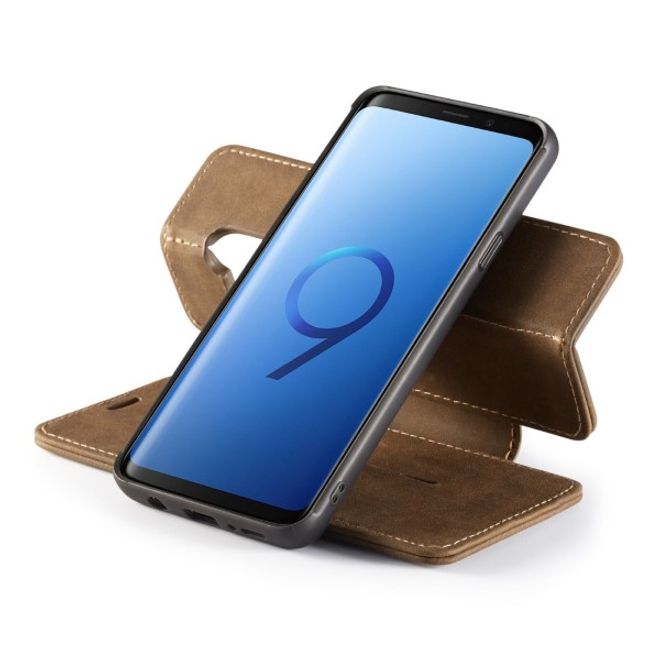 Caseme - Samsung Galaxy S9 Plus Hülle - Case aus Leder - mit abnehmbarem Backcover - kaffeefarben