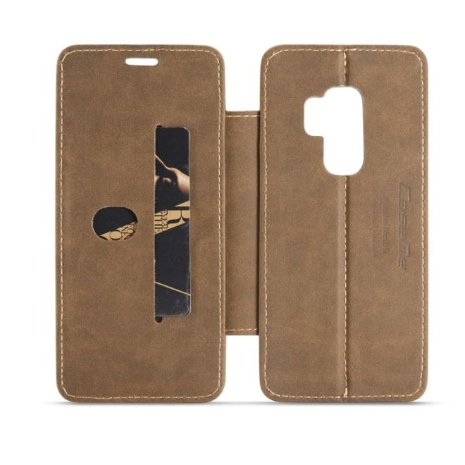 Caseme - Samsung Galaxy S9 Plus Hülle - Case aus Leder - mit abnehmbarem Backcover - kaffeefarben