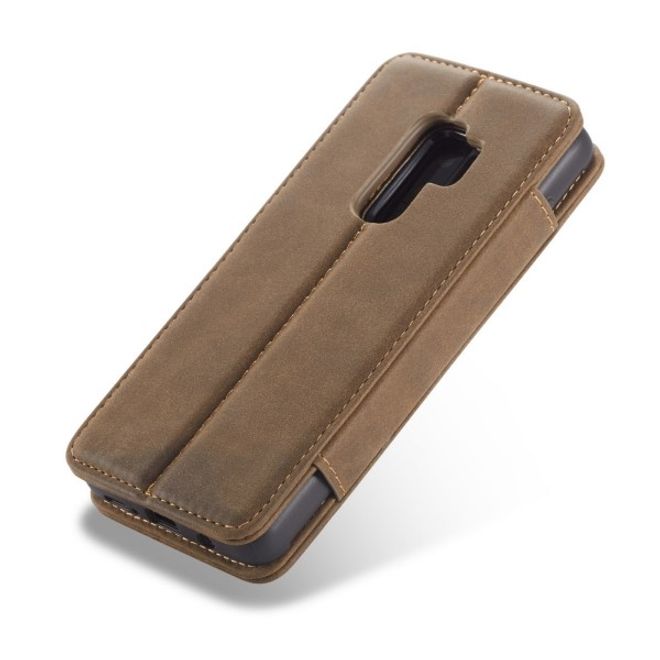 Caseme - Samsung Galaxy S9 Plus Hülle - Case aus Leder - mit abnehmbarem Backcover - kaffeefarben