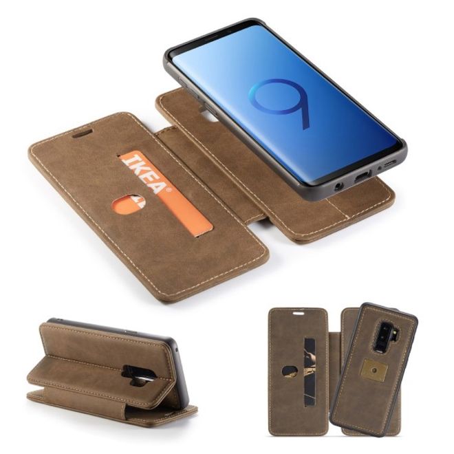 Caseme - Samsung Galaxy S9 Plus Hülle - Case aus Leder - mit abnehmbarem Backcover - kaffeefarben