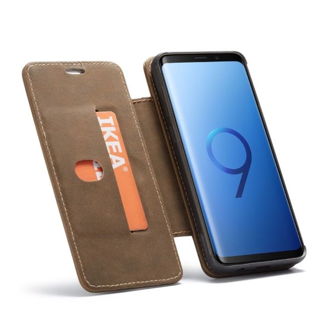 Caseme - Samsung Galaxy S9 Plus Hülle - Case aus Leder - mit abnehmbarem Backcover - kaffeefarben