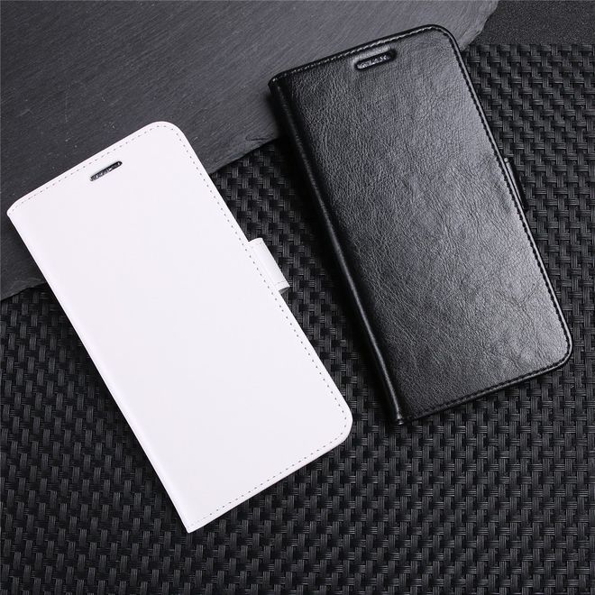 Sony Xperia XZ2 Handy Hülle - Crazy Horse Leder Bookcover - mit Magnetverschluss - schwarz