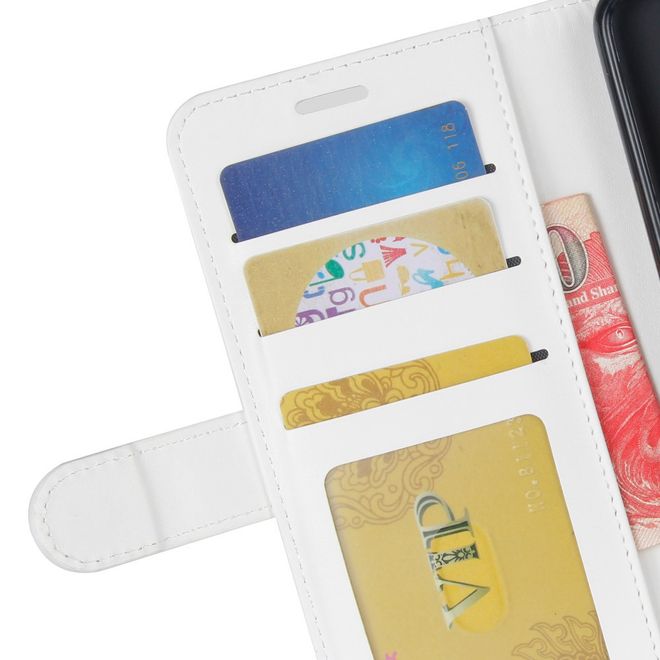 Sony Xperia XZ2 Handy Hülle - Crazy Horse Leder Bookcover - mit Magnetverschluss - weiss