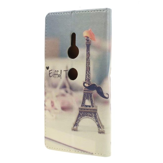 Sony Xperia XZ2 Handy Hülle - Leder Bookcover - Mini Eiffelturm