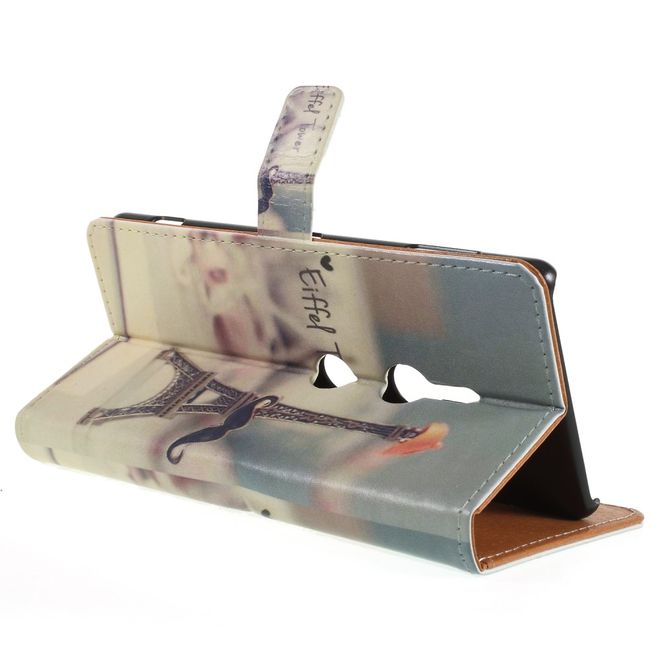 Sony Xperia XZ2 Handy Hülle - Leder Bookcover - Mini Eiffelturm