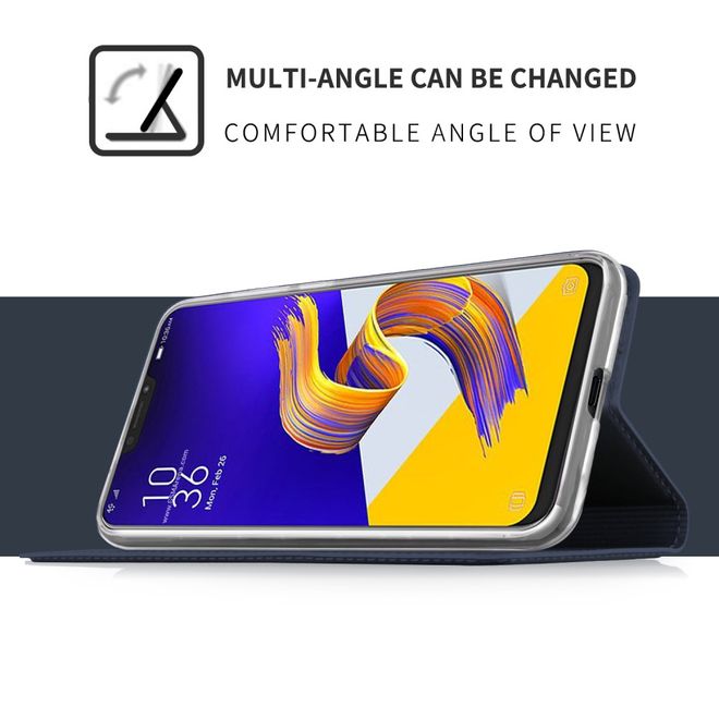 Asus Zenfone 5Z (ZS620KL) Handy Hülle - Case aus Leder - mit Standfunktion - gold