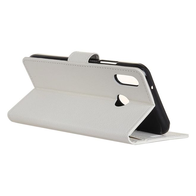 Asus Zenfone 5 (ZE620KL) Handyhülle - Case aus Leder - mit Litchitextur und Standfunktion - weiss