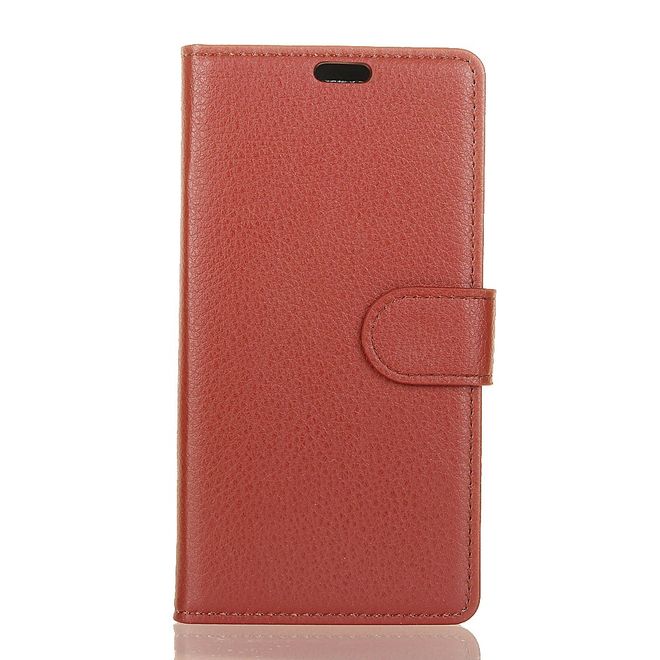 Asus Zenfone 5 (ZE620KL) Handyhülle - Case aus Leder - mit Litchitextur und Standfunktion - braun