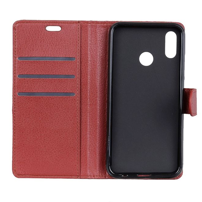 Asus Zenfone 5 (ZE620KL) Handyhülle - Case aus Leder - mit Litchitextur und Standfunktion - braun