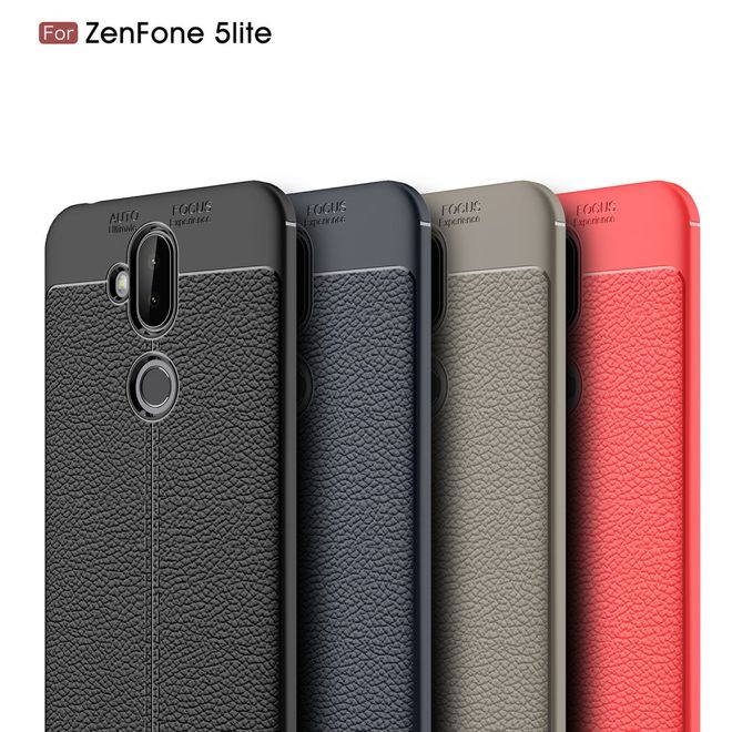 Asus Zenfone 5 Lite (ZC600KL) Handyhülle - TPU Softcase - mit Litchitextur - schwarz