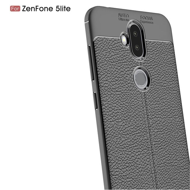 Asus Zenfone 5 Lite (ZC600KL) Handyhülle - TPU Softcase - mit Litchitextur - schwarz