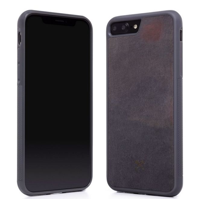 WOODCESSORIES - iPhone 8 Plus / 7 Plus Hülle - Stone Series - Volcano Black