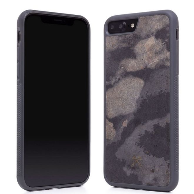 WOODCESSORIES - iPhone 8 Plus / 7 Plus Hülle - Stone Series - Granite Gray