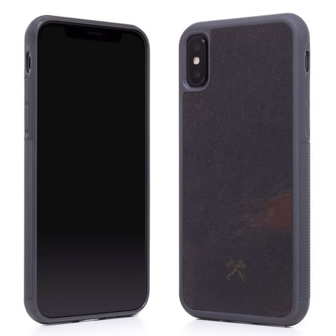WOODCESSORIES - iPhone XS / X Hülle - Stone Series - Volcano Black