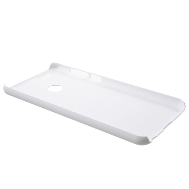 Huawei P Smart Handy Hülle - Gummiertes Hartplastik Hardcase - weiss