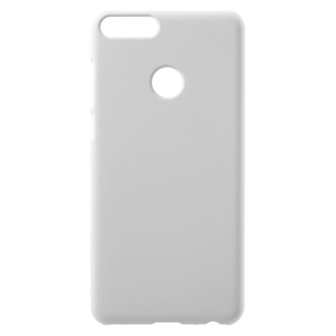 Huawei P Smart Handy Hülle - Gummiertes Hartplastik Hardcase - weiss