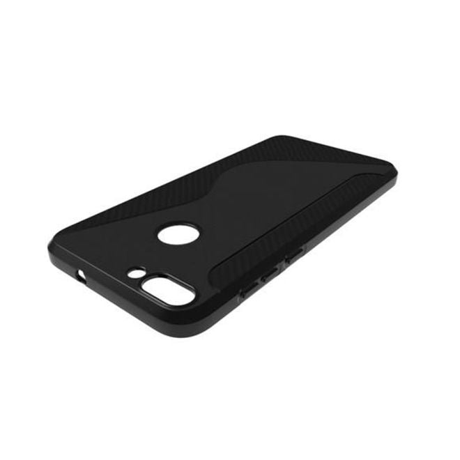 Huawei P Smart Handy Hülle - Elastisches TPU Plastik Softcase - S-Shape - schwarz