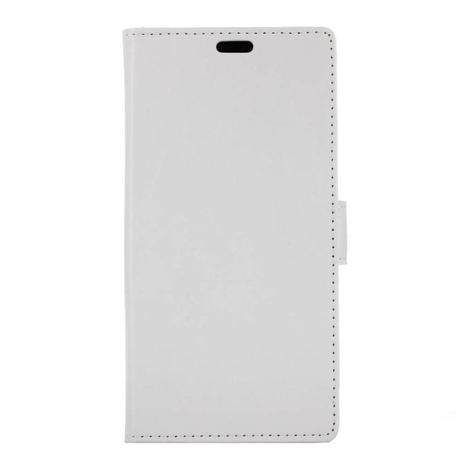 Alcatel 3 Handy Hülle - Crazy Horse Leder Case - mit Standfunktion - weiss