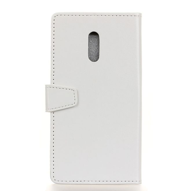 Alcatel 3 Handy Hülle - Crazy Horse Leder Case - mit Standfunktion - weiss