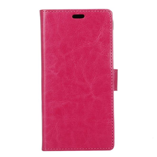 Alcatel 3 Handy Hülle - Crazy Horse Leder Case - mit Standfunktion - rosa