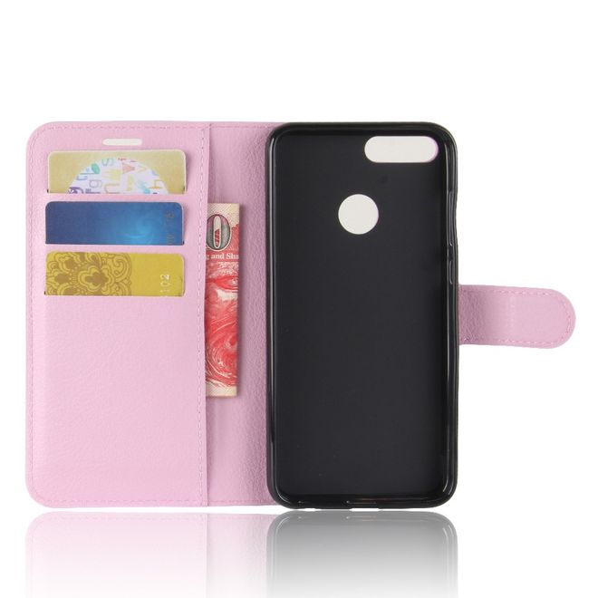 Huawei Honor 9 Lite Handyhülle - Litchi Leder Series Case - pink