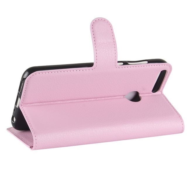 Huawei Honor 9 Lite Handyhülle - Litchi Leder Series Case - pink